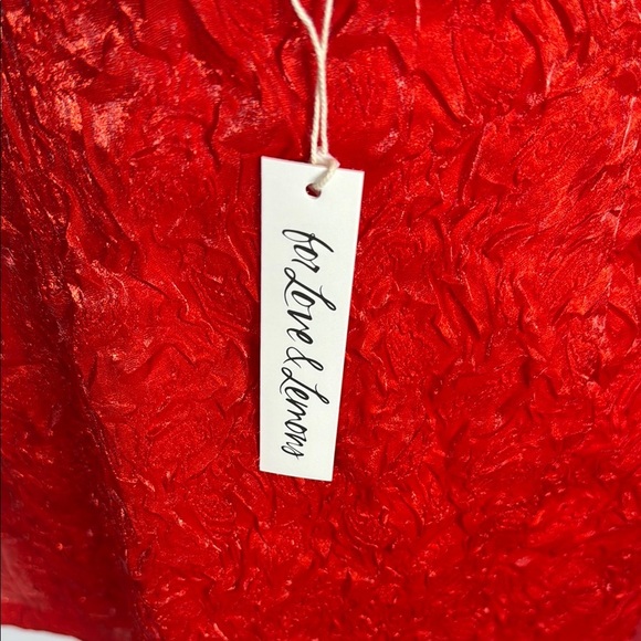 For Love & Lemons Red Textured Mini Dress M Bow - Picture 11 of 11